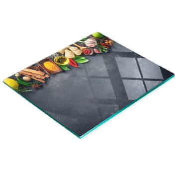 shumee Dekorativna kaljena steklena deska za rezanje zelišč in začimb 60x52 cm