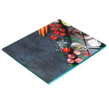 shumee Dekorativna steklena deska za rezanje z grafičnimi sestavinami 60x52 cm