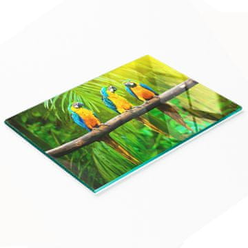 shumee Trpežna in elegantna steklena kuhinjska deska z vzorcem papige 80x52 cm