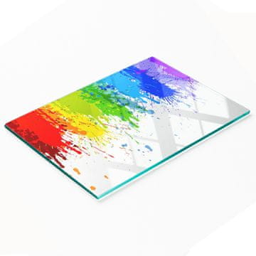 shumee Večnamenska dekorativna steklena kuhinjska deska Mavrične pike 80x52 cm