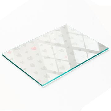shumee Dekorativna kaljena steklena deska za rezanje s srčnim ozadjem 80x52 cm
