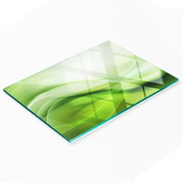 shumee Kuhinjska večnamenska dekorativna steklena tabla Zeleni valovi 80x52 cm
