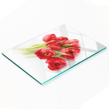 shumee Steklena kuhinjska deska za rezanje z grafiko rdečih tulipanov 80x52 cm