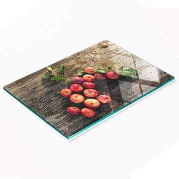 shumee Dekorativna steklena kuhinjska deska za rezanje jabolk na mizi 80x52 cm