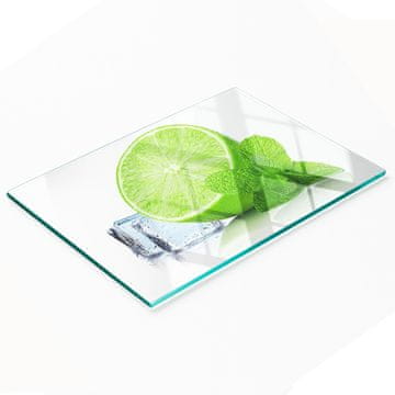 shumee Dekorativna steklena kuhinjska deska za rezanje limeta z ledom 80x52 cm