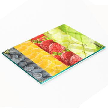 shumee Kuhinjska večnamenska dekorativna steklena tabla Barvito sadje 80x52 cm