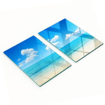 shumee Dekorativne kaljene steklene deske za rezanje Paradise Beach 2x40x52 cm