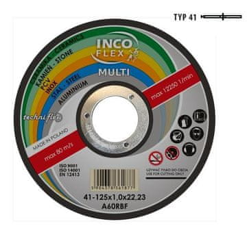 Incoflex Kovinski disk Incoflex 125*1,6 večnamenski kovinski / PVC / betonski...