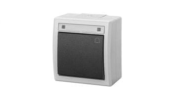 Elektro-Plast Nadometno stikalo Aquant 2K, normalno odprto, zvonec IP55, sivo 5005-10