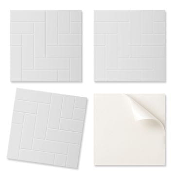 COLORAY Komplet samolepilnih vinilnih ploščic v vzorcu ribje kosti in opeke 20x20x20 cm
