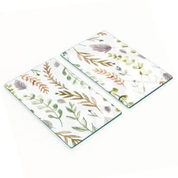 shumee Večnamenske dekorativne steklene table z akvarelnimi rožami 2x30x52 cm