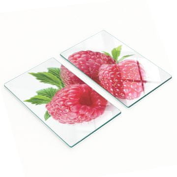 shumee Večnamenske dekorativne steklene table z malinovim potiskom 2x30x52 cm