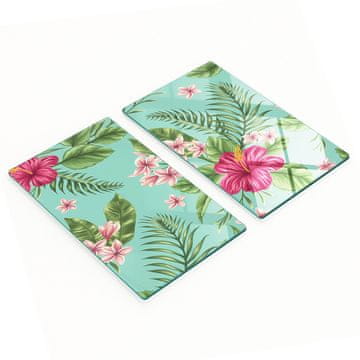 shumee Dekorativne kaljene steklene deske za rezanje Havajske rože 2x30x52 cm