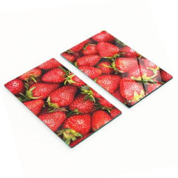 shumee Dekorativni stekleni servirni podstavki za prigrizke Jagode 2x30x52 cm