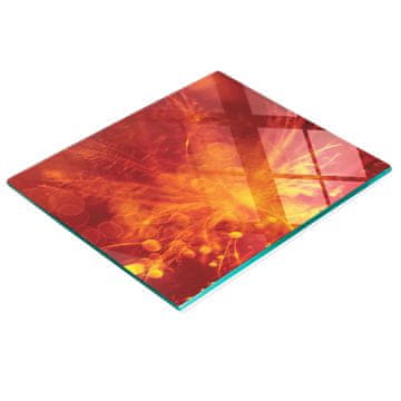 shumee Elegantna in trpežna steklena tabla z vzorcem oranžnega cveta 60x52 cm