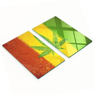 shumee Dekorativne steklene servirne deske za prigrizke Rasta Flag 2x30x52 cm