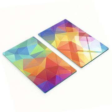 shumee Trpežne in elegantne steklene table z geometrijskim vzorcem 2x30x52 cm
