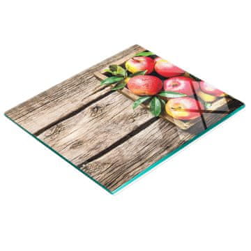 shumee Dekorativna steklena kuhinjska deska za rezanje Rdeča jabolka 60x52 cm