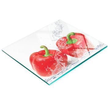 shumee Dekorativna steklena kuhinjska deska za rezanje Rdeče paprike 60x52 cm