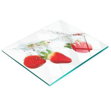 shumee Dekorativna steklena kuhinjska deska za rezanje jagod in vode 60x52 cm