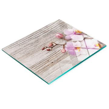 shumee Elegantna in trpežna steklena tabla z vzorcem orhidej na lesu 60x52 cm