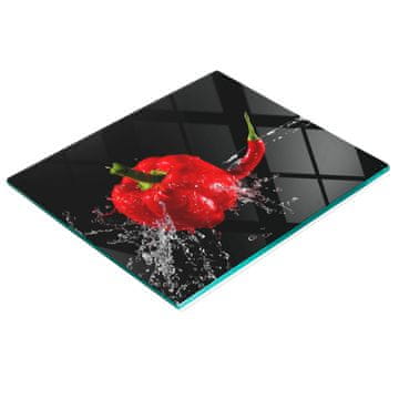 shumee Dekorativna steklena kuhinjska deska za rezanje Rdeča paprika 60x52 cm