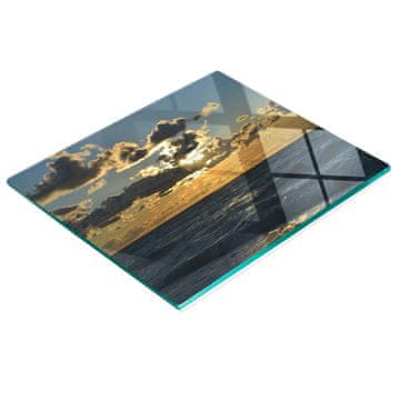 shumee Dekorativna steklena deska za rezanje Sončni zahod nad morjem 60x52 cm