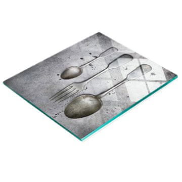 shumee Dekorativna steklena kuhinjska deska za rezanje in serviranje 60x52 cm