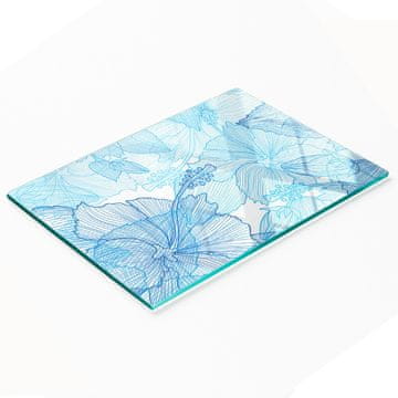 shumee Dekorativna steklena kuhinjska deska za rezanje havajske rože 80x52 cm