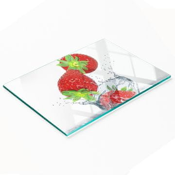 shumee Kuhinjska deska iz kaljenega stekla z grafiko padajočih jagod 80x52 cm