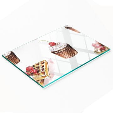 shumee Dekorativna steklena kuhinjska deska za rezanje in serviranje 80x52 cm