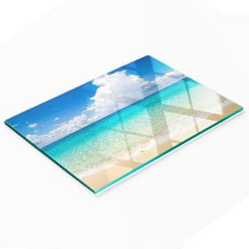 shumee Kaljena večnamenska dekorativna steklena tabla Paradise Beach 80x52 cm