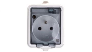 shumee Hydro Hermetic enojna vtičnica z/brez IP44 z dimno loputo, bela 121432