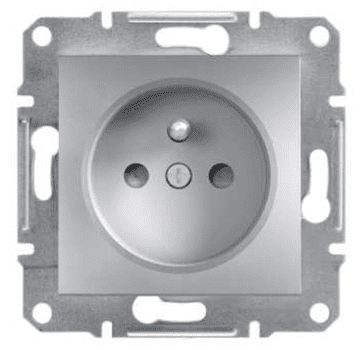 shumee Asfora 2P+PE vtičnica z zaklopom brez okvirja, aluminijasta EPH2800261