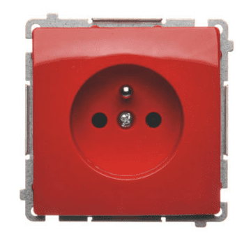 shumee Simon Basic Enojna vtičnica z/brez (modula) 16A 250V rdeča BMGZ1.01/22