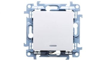 shumee Enopolno stikalo Simon 10 z LED osvetlitvijo 10AX IP20 belo CW1L.01/11