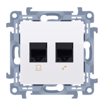 shumee Simon 10 RJ45 vtičnica cat 6 + RJ12 telefonska vtičnica bela C6T.01/11