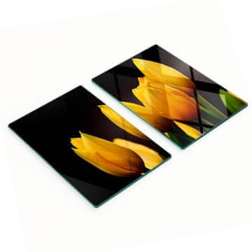 shumee Dekorativne steklene deske za rezanje in serviranje Rumeni tulipani 2x40x52 cm