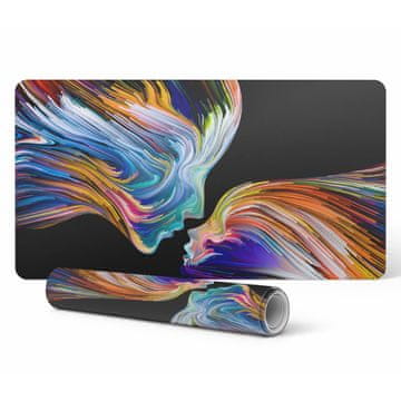 shumee Elegantna dekorativna podloga za pisalno mizo Barvni obrazi v gibanju 100x50 cm