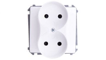 shumee Simon Basic Dvojna vtičnica b/u 16A IP20 z zaporo za tirnico bela BMG2Mz.01/11