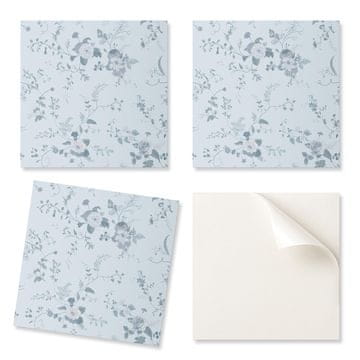 COLORAY Komplet samolepilnih vinilnih ploščic s cvetličnim vzorcem na ozadju 9x30x30 cm