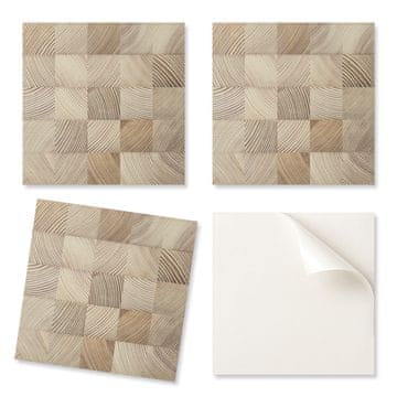 COLORAY Dekorativne vinilne stenske ploščice z vzorcem potiskanih lesenih desk 20x20x20 cm
