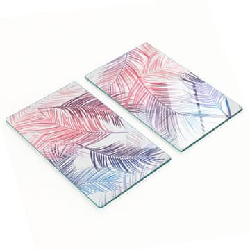 shumee Dekorativne deske za rezanje iz kaljenega stekla s palmovimi listi 2x30x52 cm