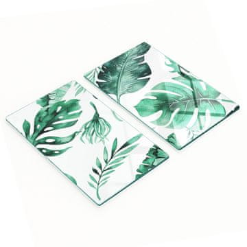 shumee Dekorativne steklene deske za rezanje in serviranje Palma in listi 2x30x52 cm