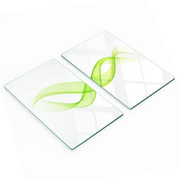 shumee Komplet dveh dekorativnih steklenih kuhinjskih desk Barviti valovi 2x30x52 cm