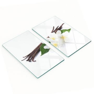 shumee Dekorativne steklene kuhinjske deske za rezanje Jasmin in Vanilija 2x30x52 cm