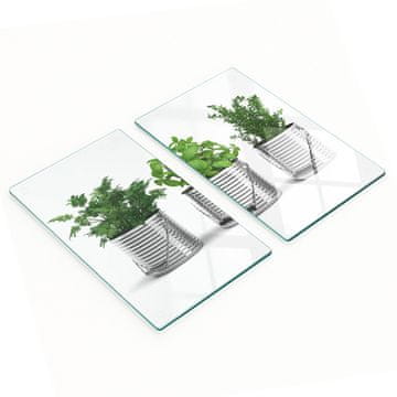 shumee Elegantne in trpežne steklene table s potiskom aromatičnih rastlin 2x30x52 cm