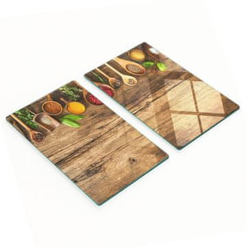 shumee Dekorativne steklene deske za rezanje in serviranje začimb in lesa 2x30x52 cm