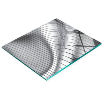 shumee Dekorativna kaljena steklena deska za rezanje s 3D vzorcem, srebrna, 60x52 cm