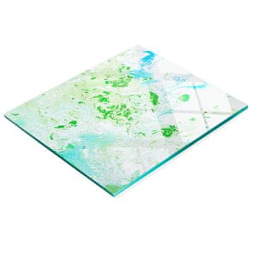 shumee Kuhinjska deska iz kaljenega stekla z dekorativno abstraktno grafiko 60x52 cm